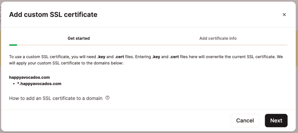 Domini SSL personalizzati.