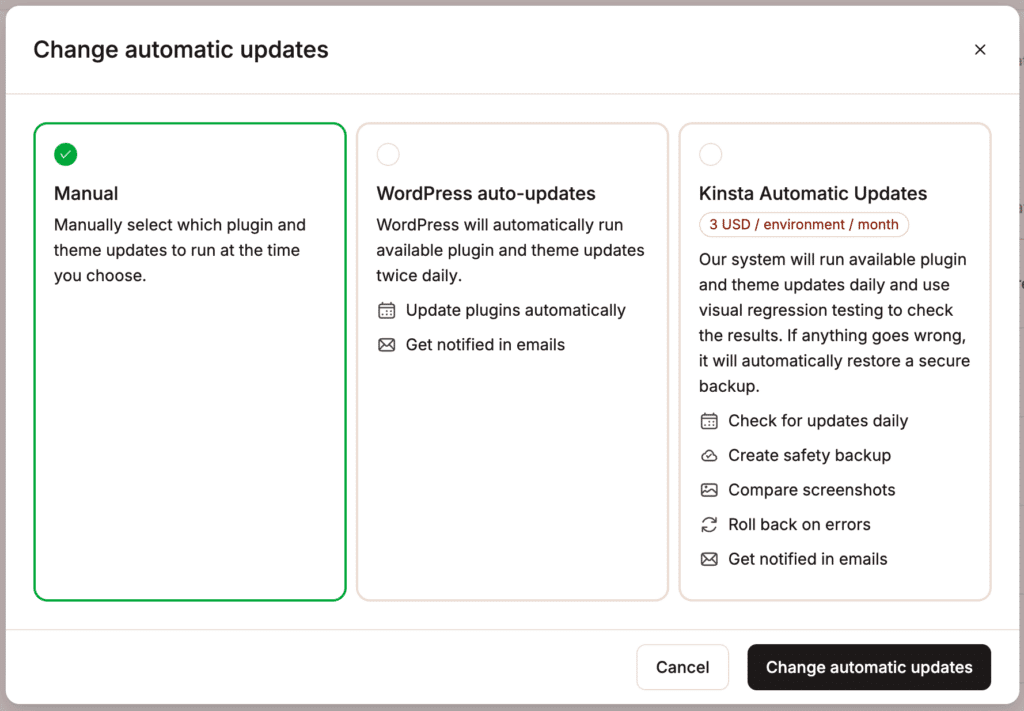 Desabilitar ou alterar atualizações automáticas para um plugin ou tema específico.