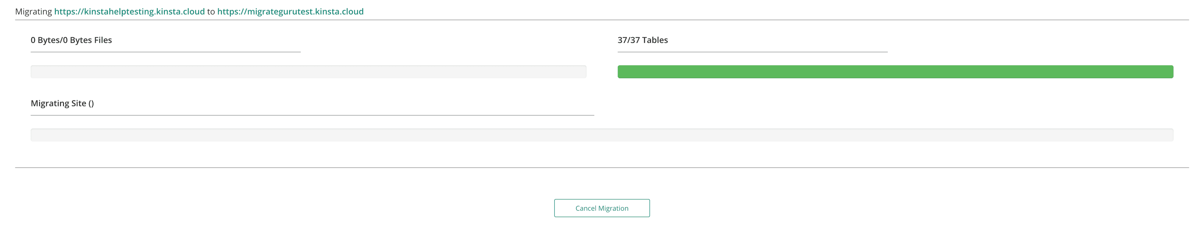 Migration progress.