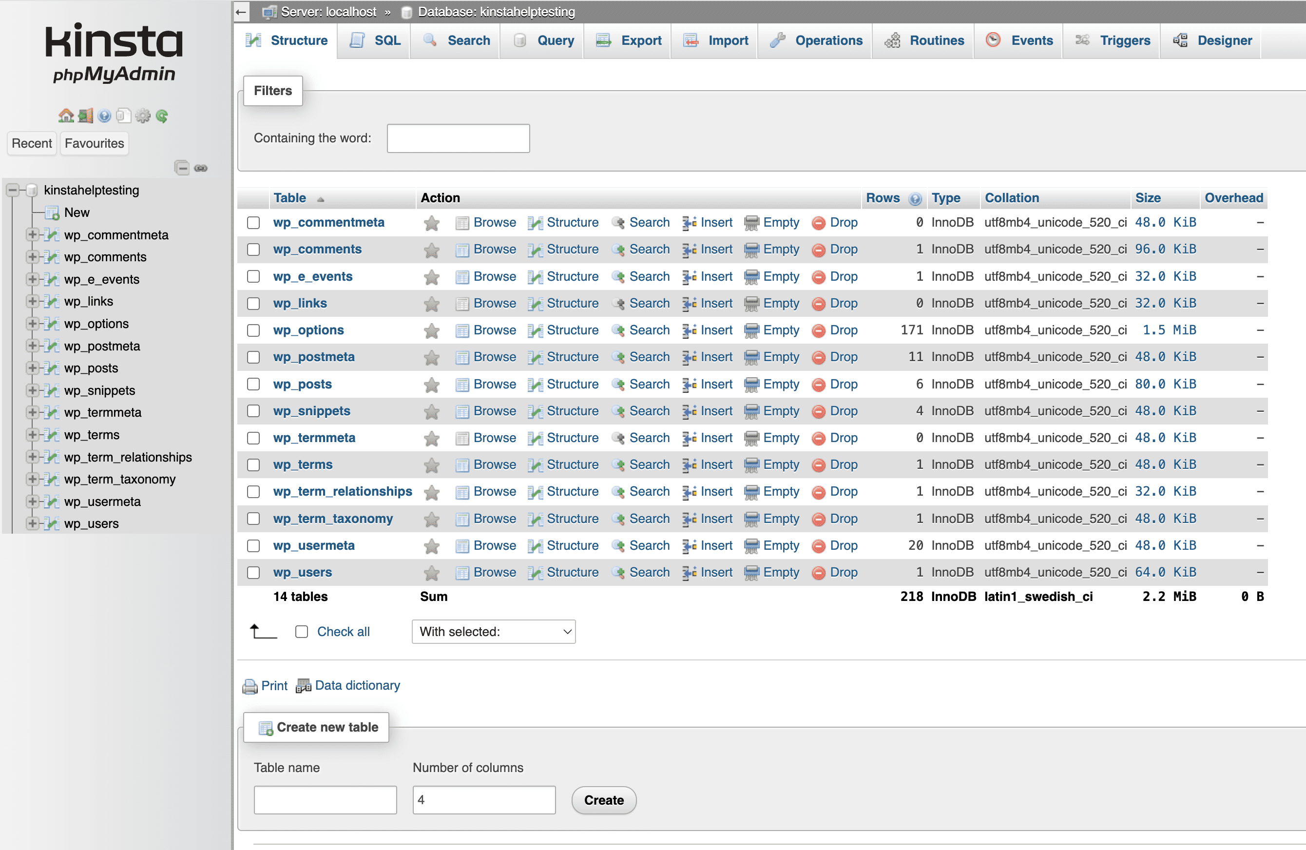 Uma importação do banco de dados bem-sucedida no phpMyAdmin.