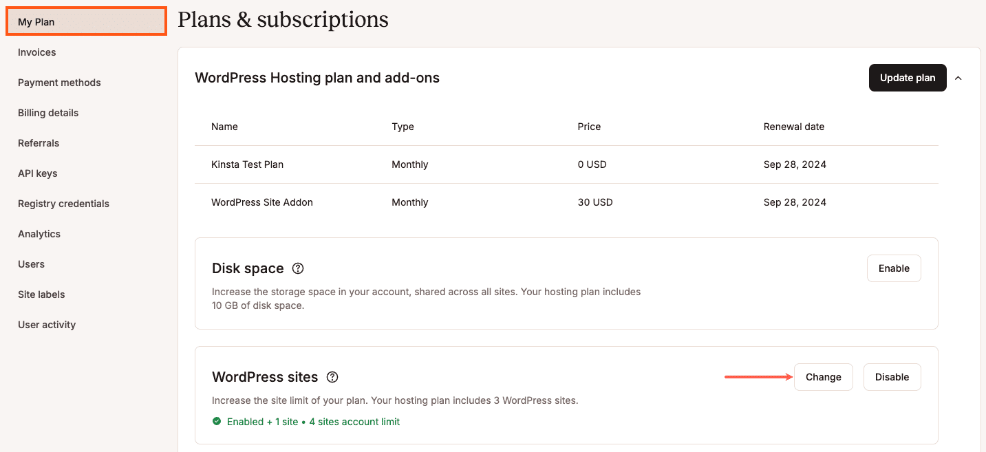 Alterar a quantidade de sites no complemento de site WordPress.