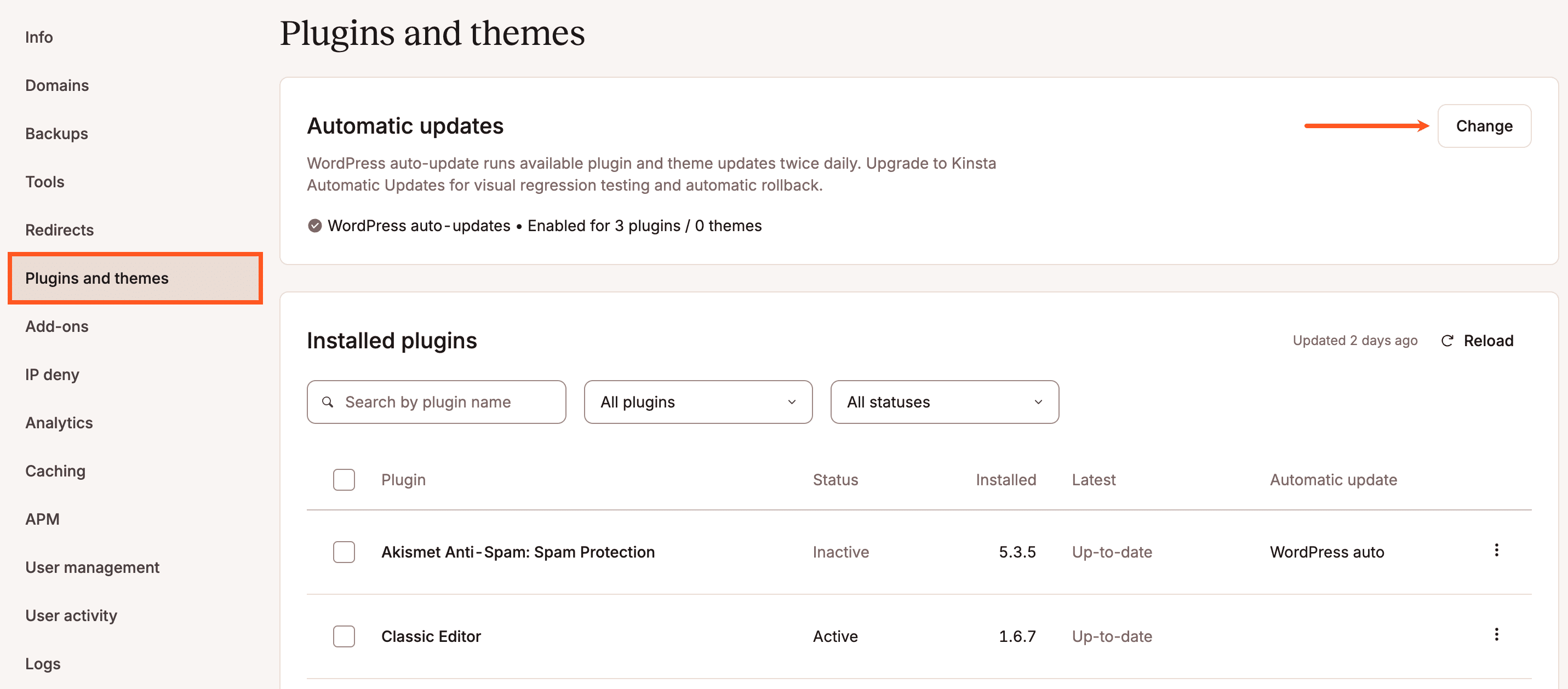 Habilitar atualizações automáticas para plugins e temas.