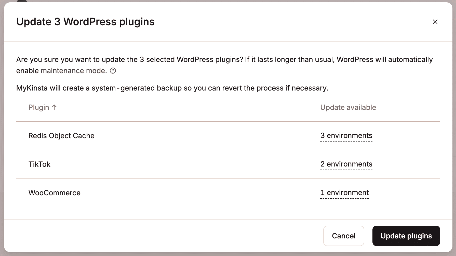 Confermare l'aggiornamento del plugin.