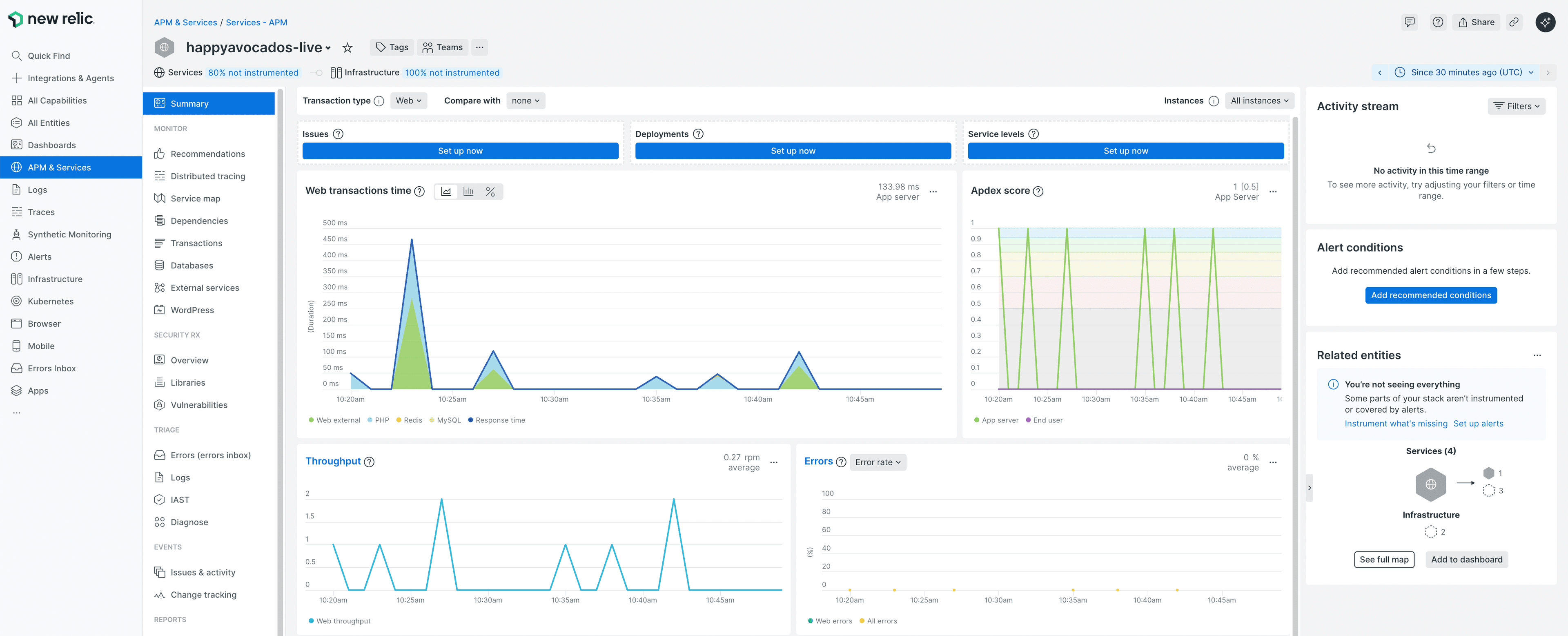 New RelicのAPM データ