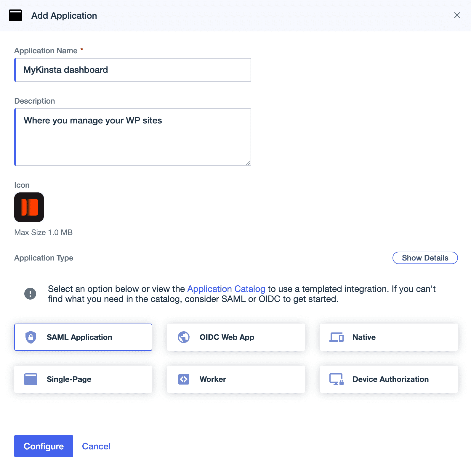 Ping Identityのアプリケーション情報