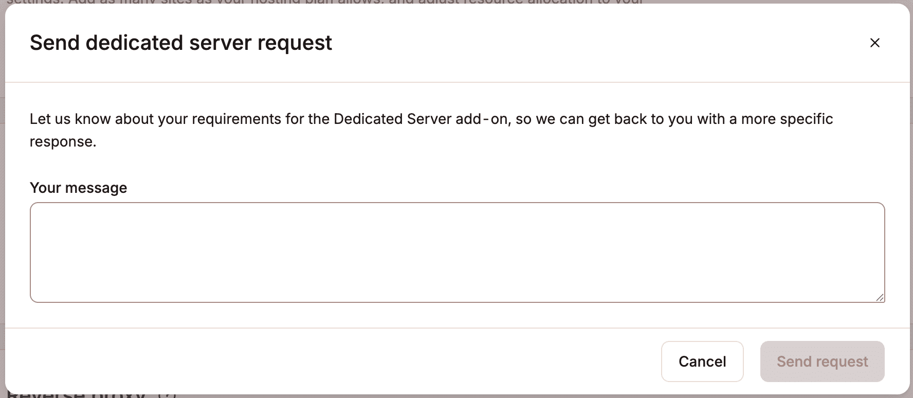Inviaci i requisiti del tuo server dedicato. 