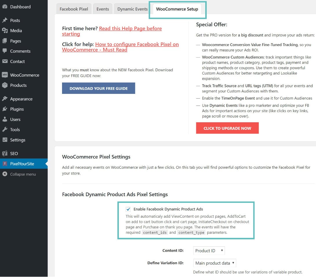 Facebook pixel WooCommerce setup Facebook Pixel WooCommerce Einstellungen