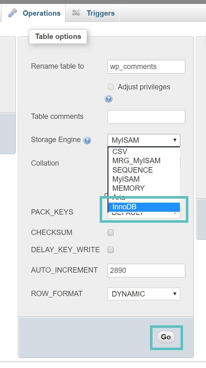 Konvertiere MyISAM zu InnoDB