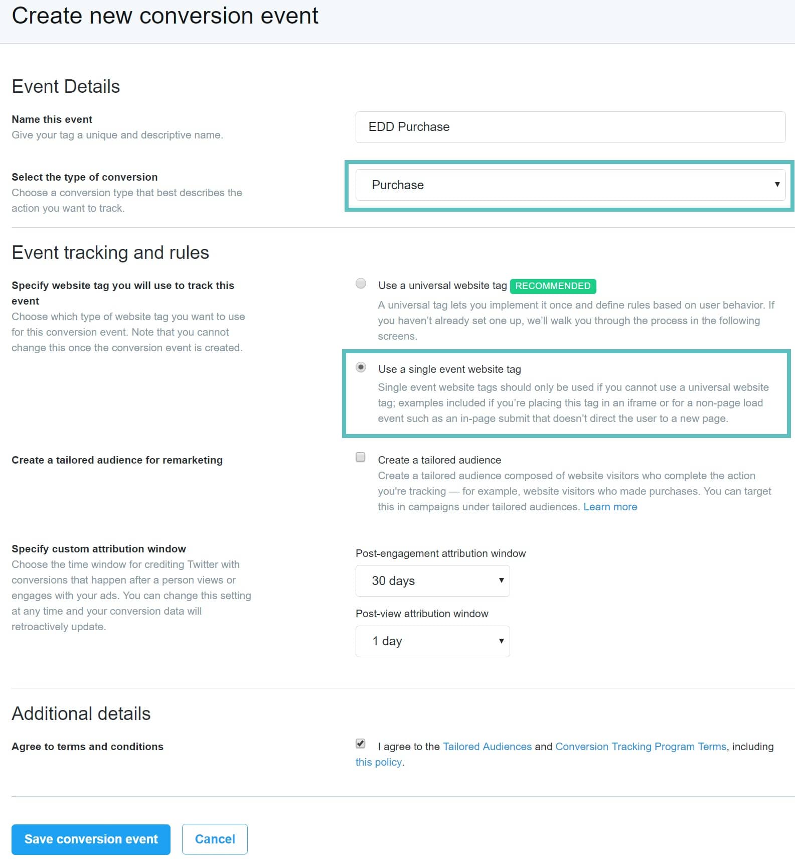 Twitter single event pixel in EDD Twitter Einzelereignispixel in EDD