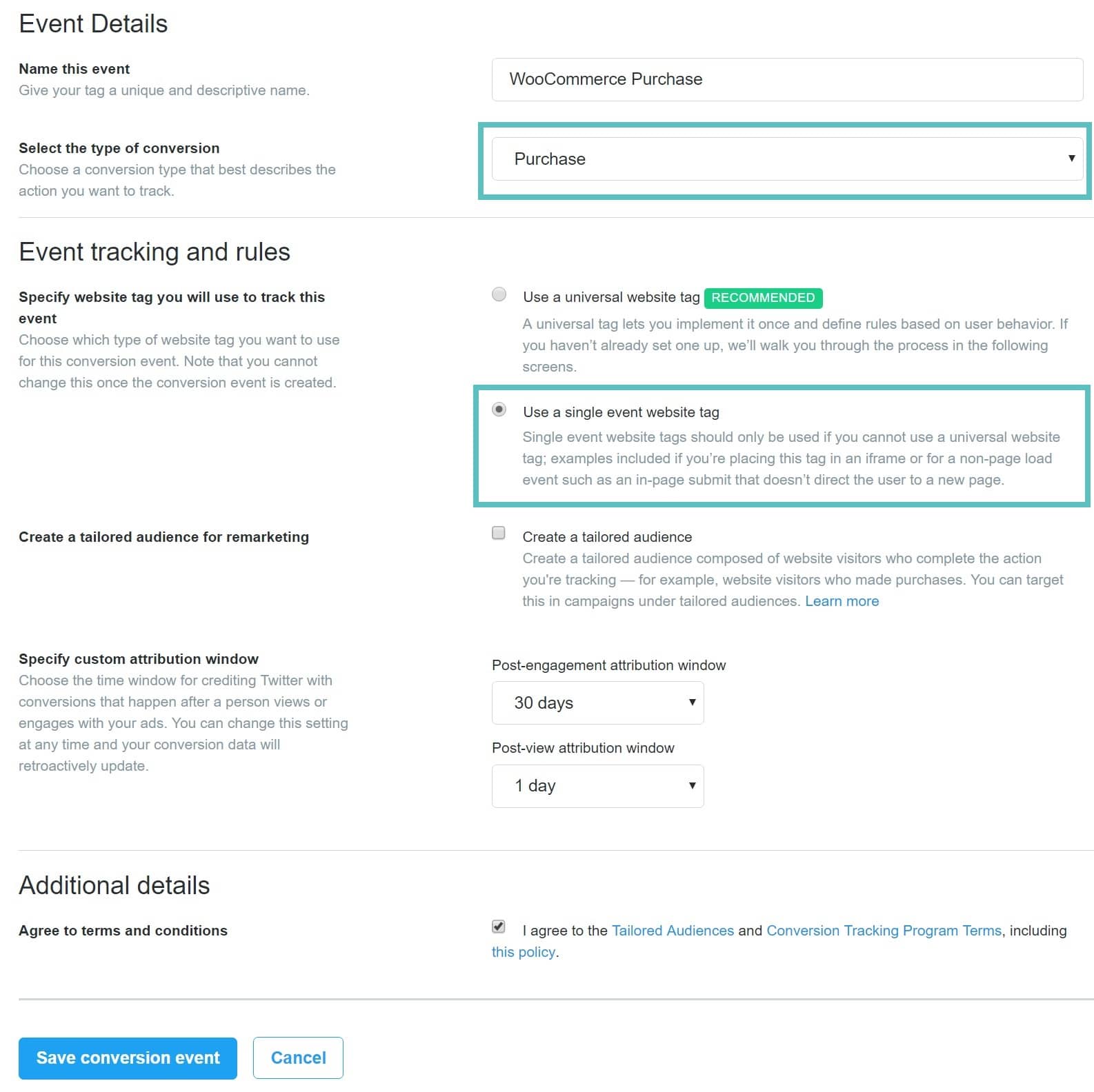 Twitter single event pixel Twitter Einzelevent Pixel