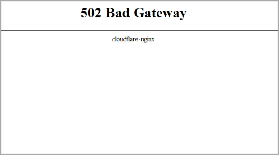 Cloudflare 502 Bad Gateway