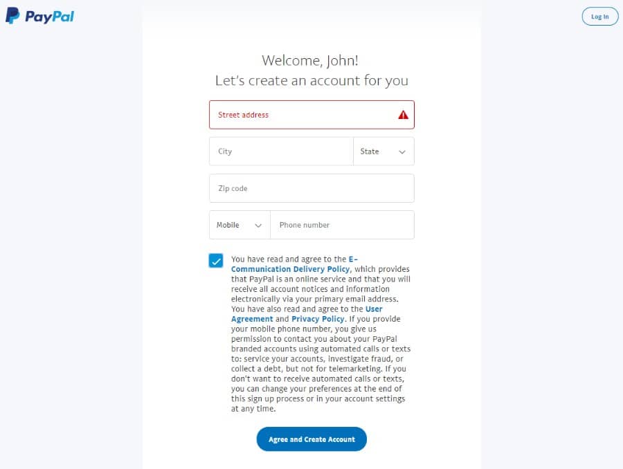 PayPal create account PayPal-Konto erstellen