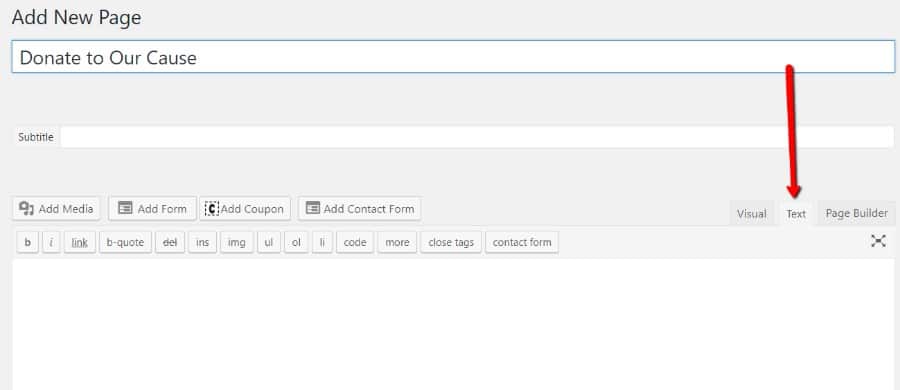 WordPress text editor WordPress Texteditor