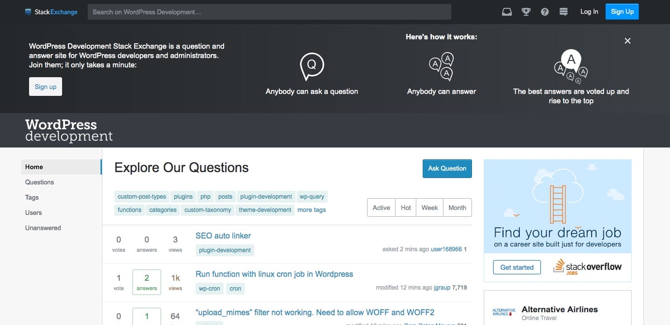 WordPress auf Stack Exchange