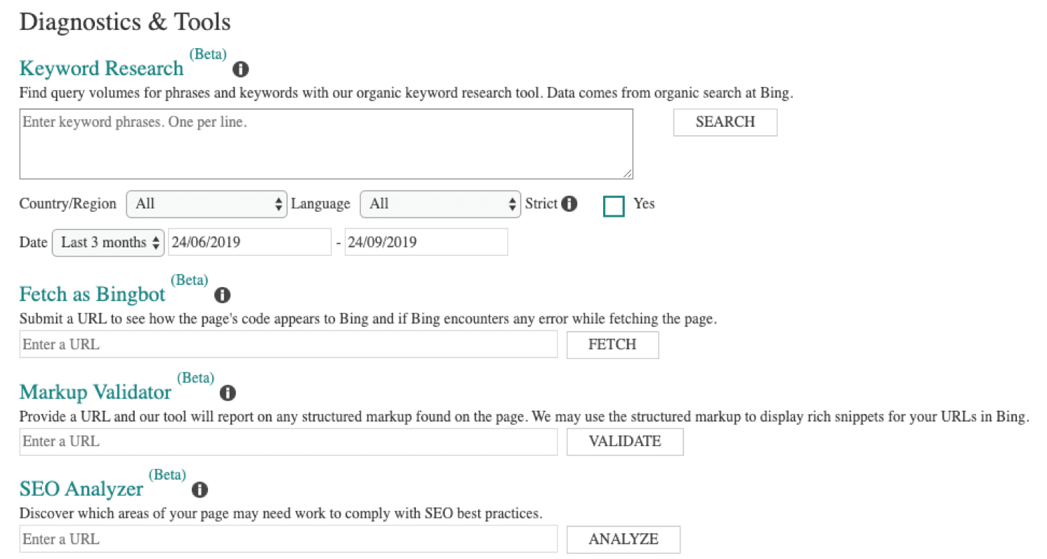 Bing-Diagnose-Tools