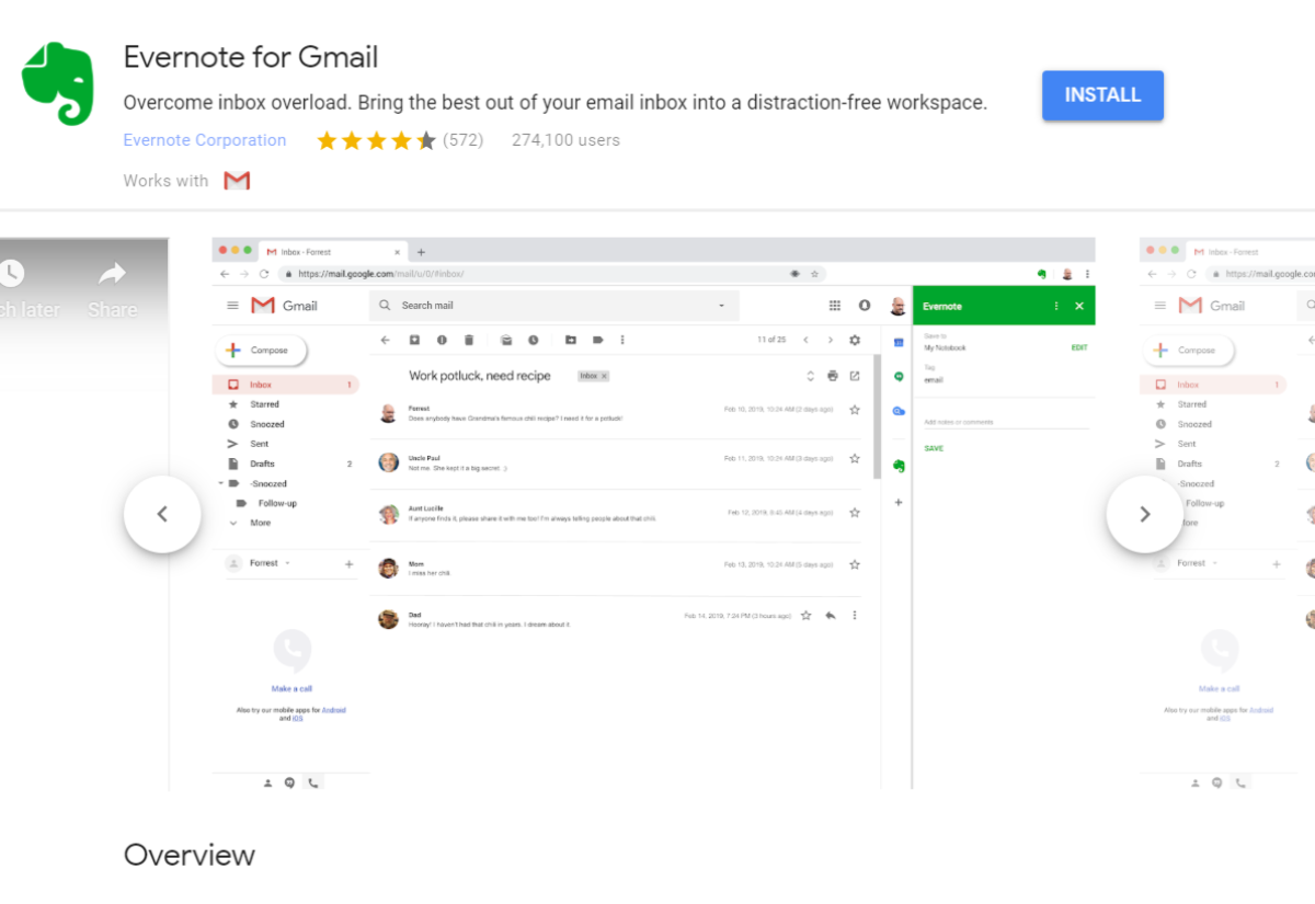 Evernote für Gmail Add-On