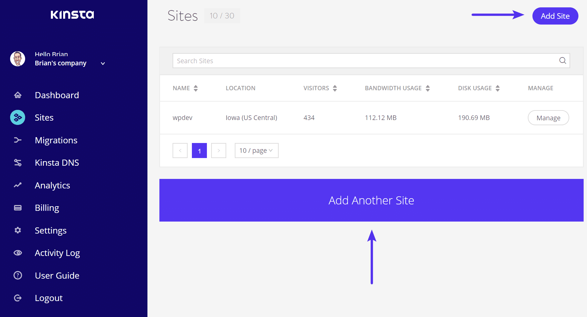 Add WordPress site Agregar sitio
