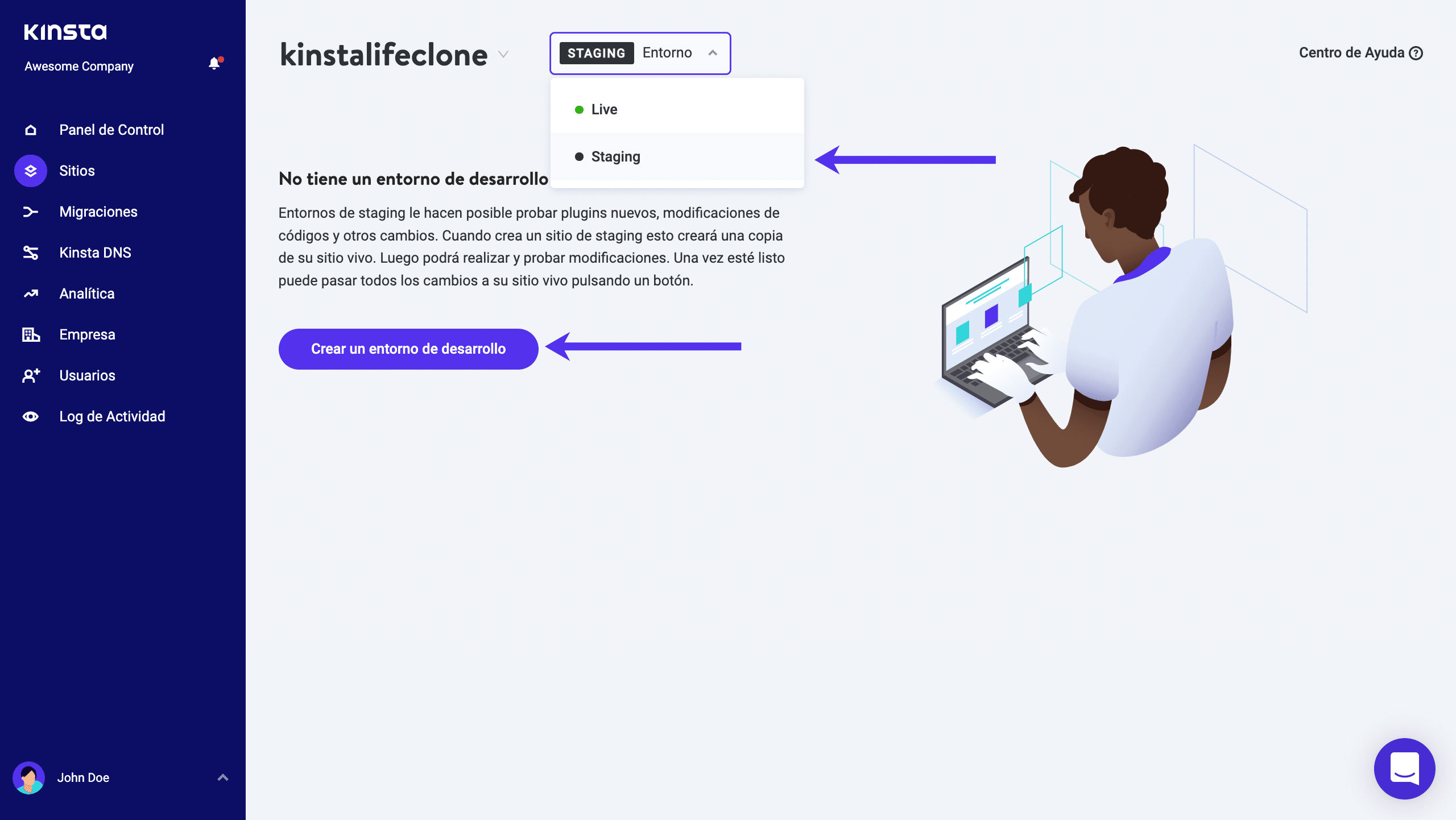 Crear un entorno staging de WordPress.