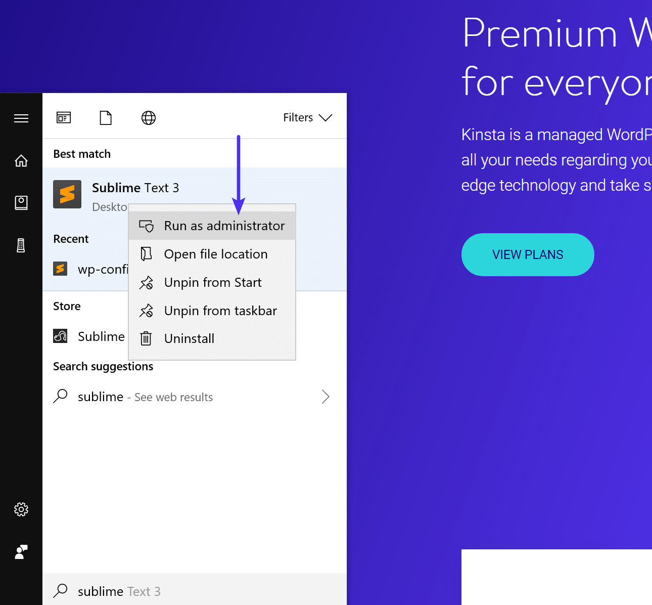 Ejecutar el editor de texto como administrador