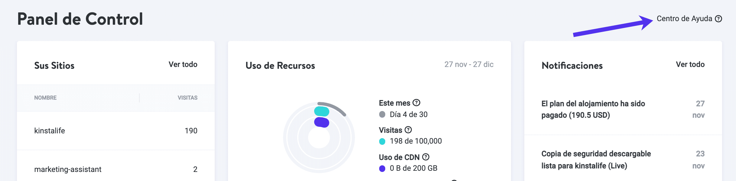Accede fácilmente al Centro de Ayuda en MyKinsta