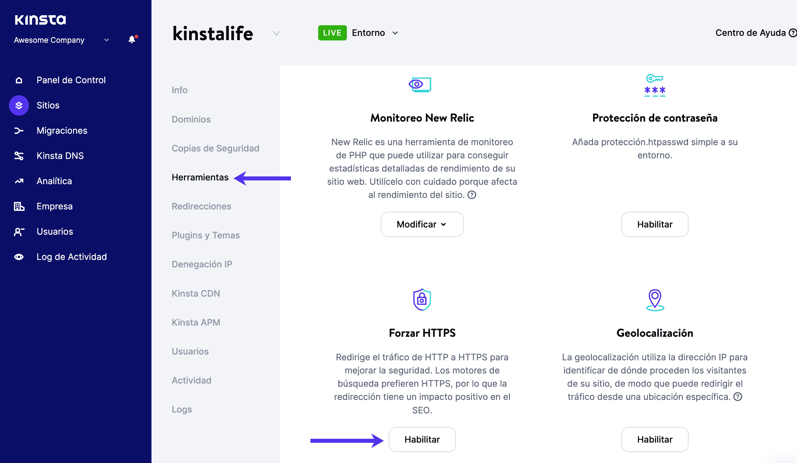 Herramienta para forzar la redirección HTTPS