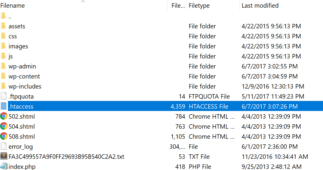 .htaccess file Fichier .htaccess