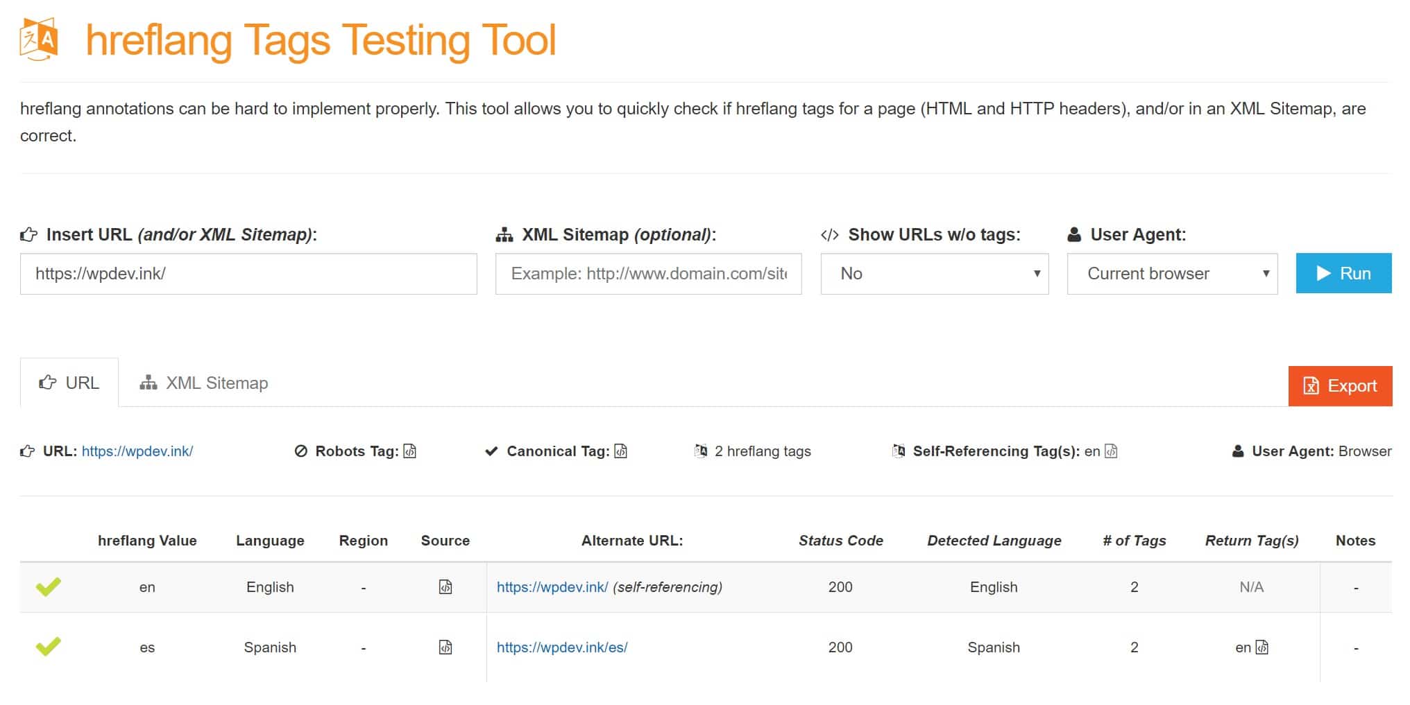 hreflang tags testing tool Outil de test des balises hreflang