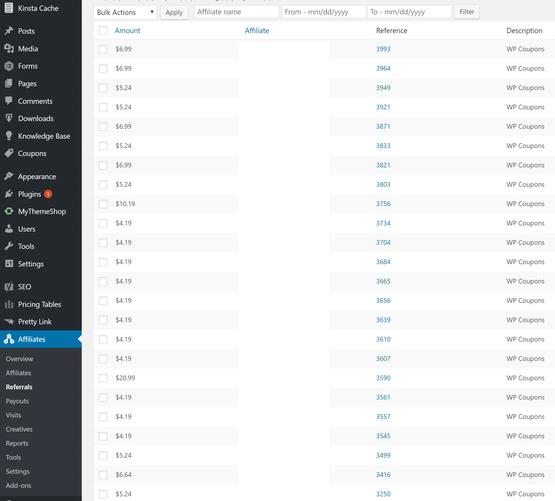 Affiliate sales plugin Extension de vente d'affiliation