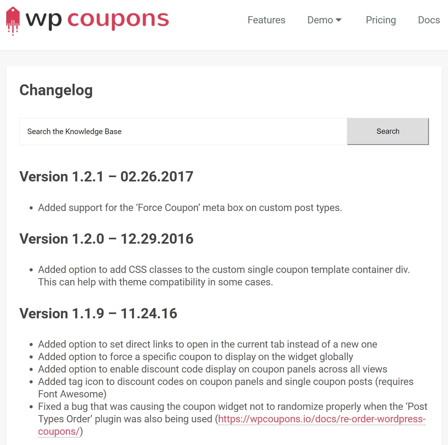 Changelog Journal de changements