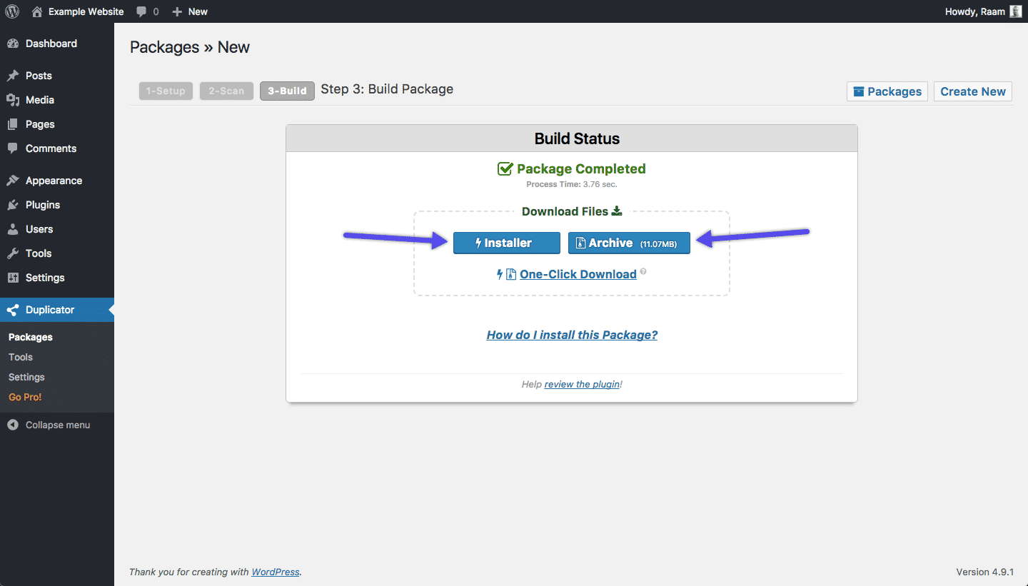 Créer une sauvegarde WordPress avec le plugin Duplicator