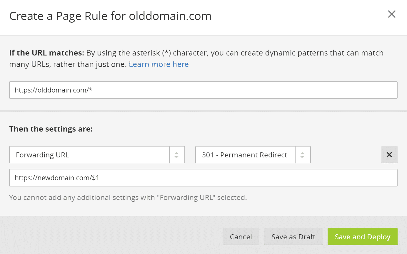 Règle de redirection 301 de Cloudflare
