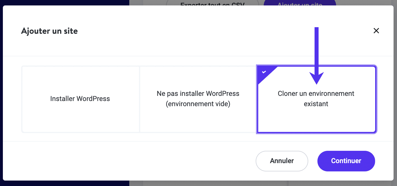 Cloner le site WordPress