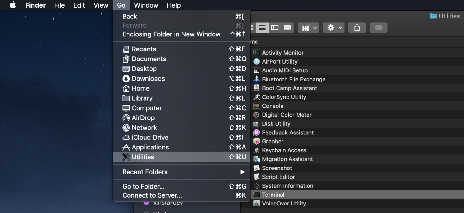 Utilitaire de terminal Mac