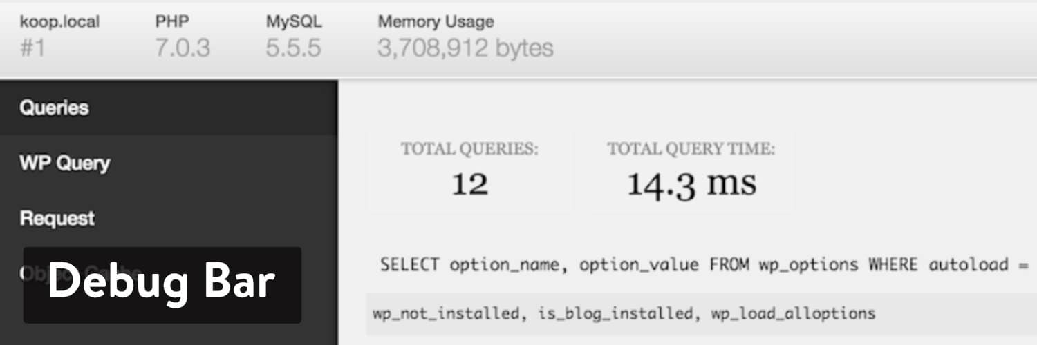 L’extension WordPress Debug Bar
