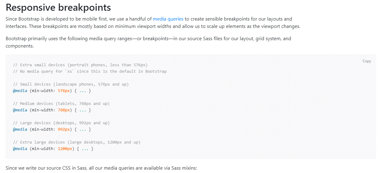 Points de rupture responsives de Bootstrap