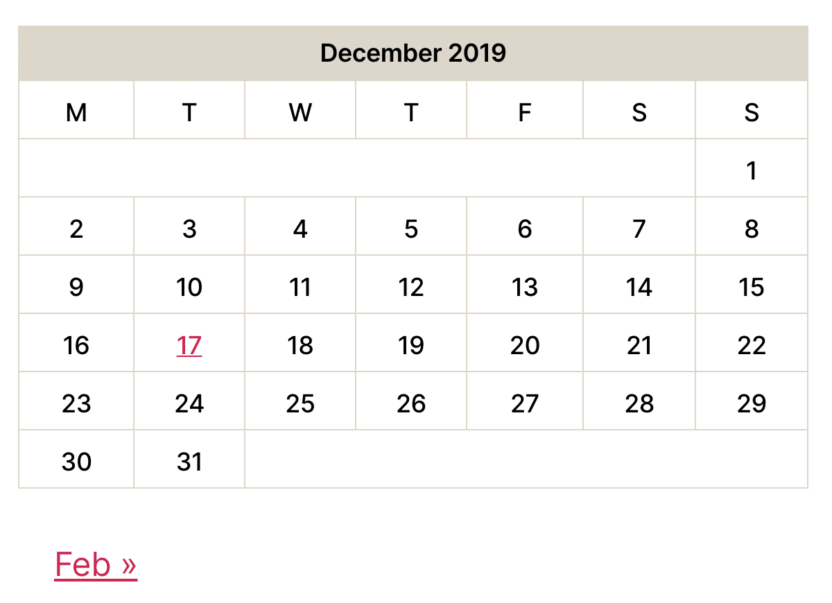 Nuovo widget del calendario