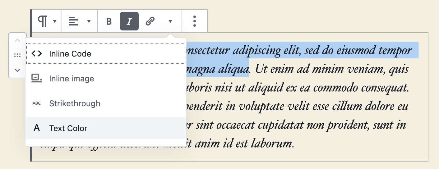 Opzione di colore RichText