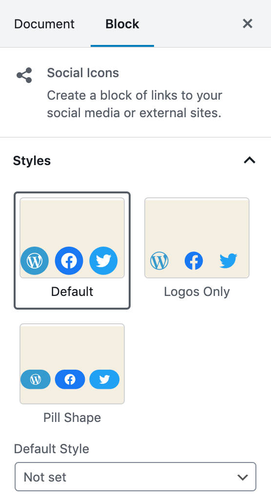 Stili di Social Icons