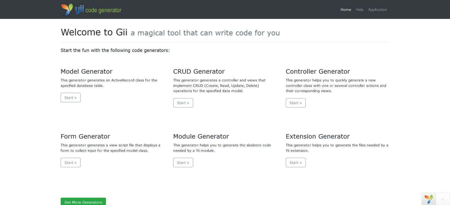 Gii code generator
