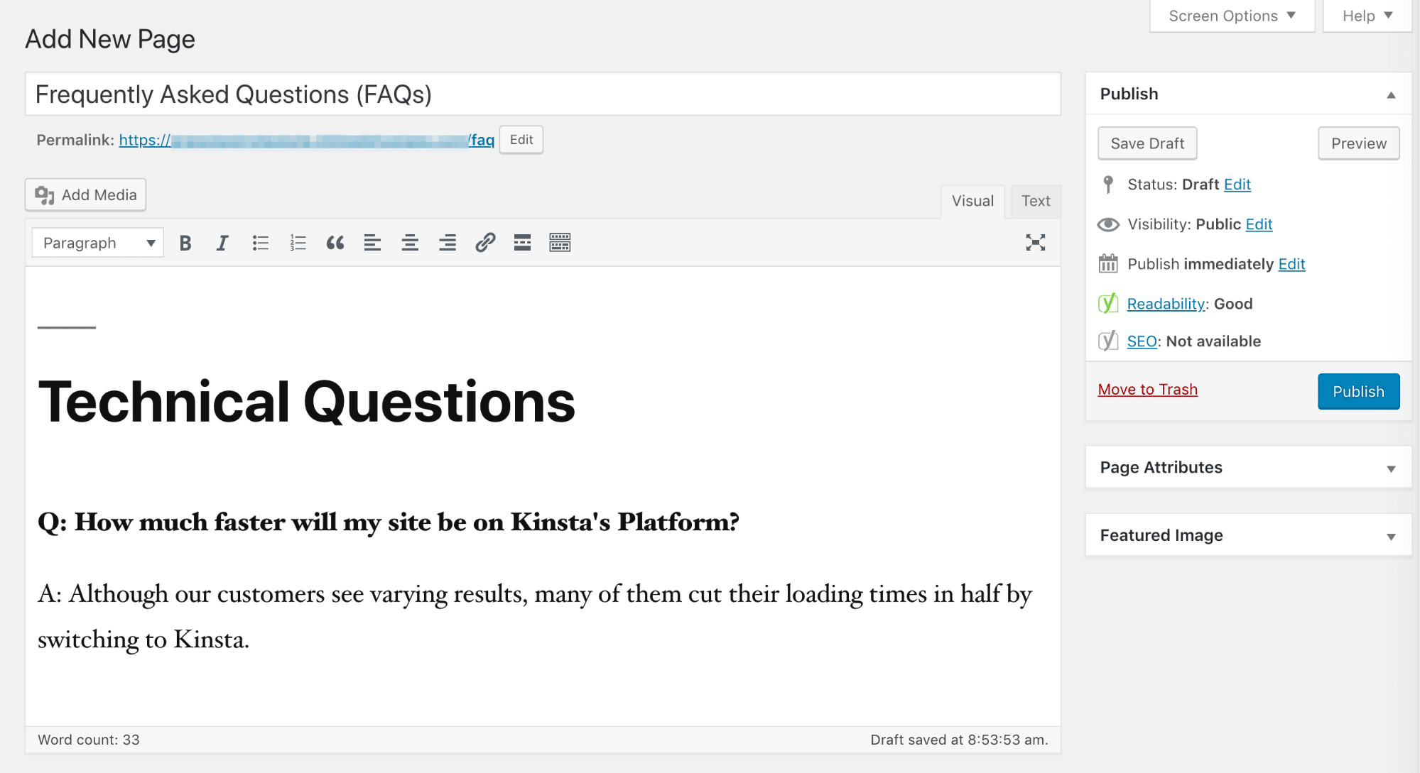 WordPressエディターを使って自分でよくある質問ページを作成