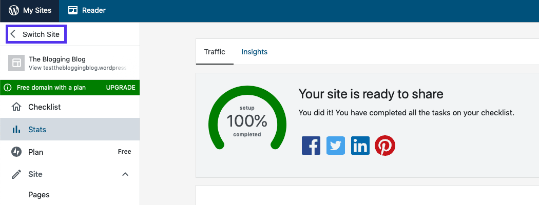 WordPress.com管理画面
