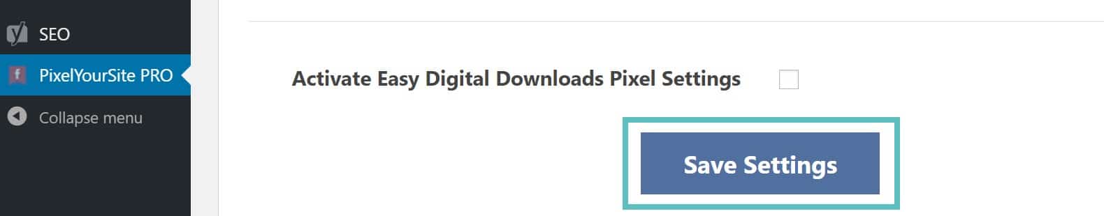 Activate Easy Digital Downloads pixel Activeer Easy Digital Downloads Pixel Instellingen