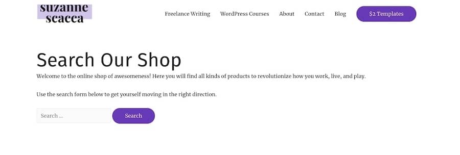 Voorbeeld van een aangepaste zoekpagina in WordPress