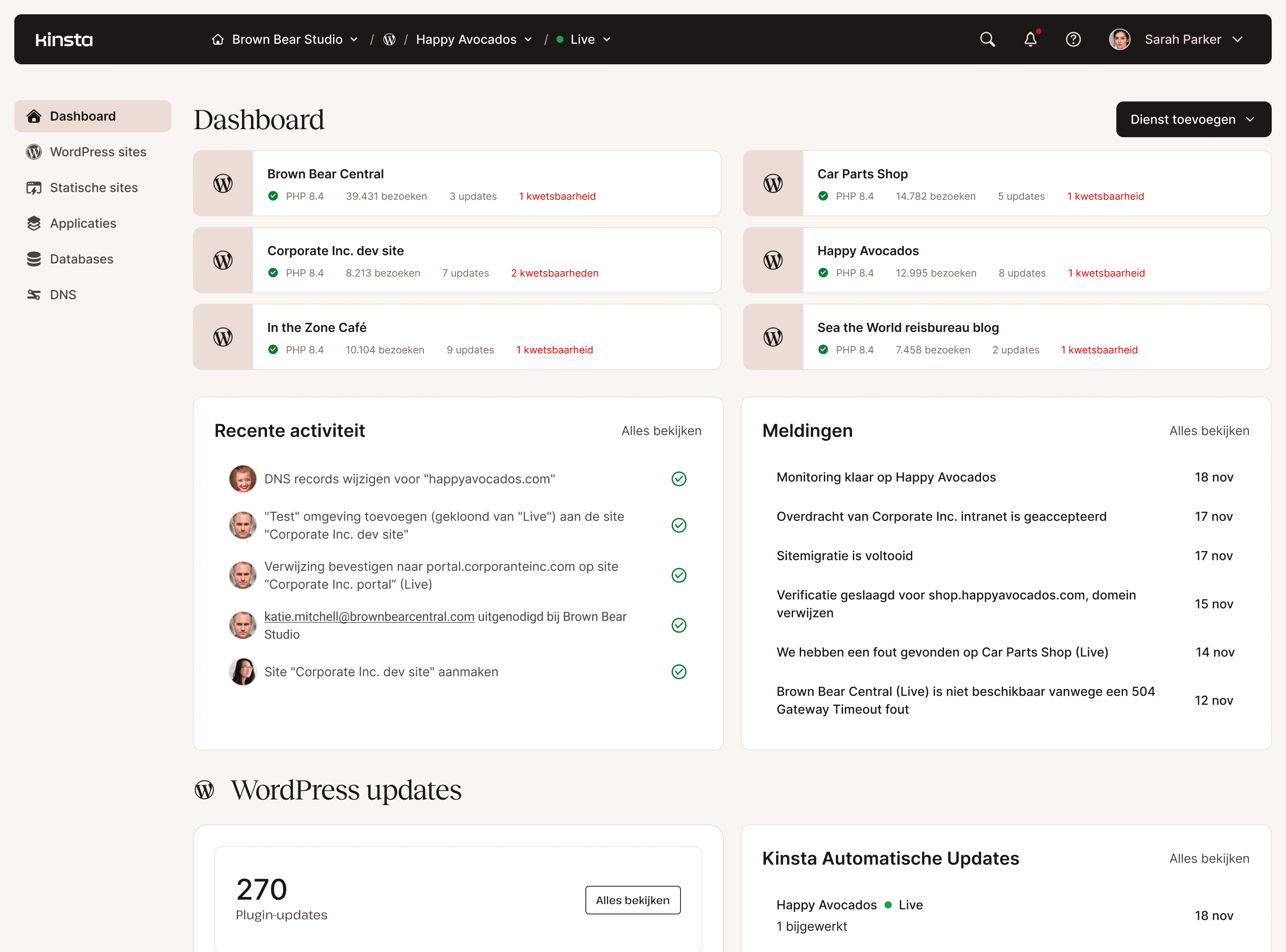 Dashboard voor serverbeheer