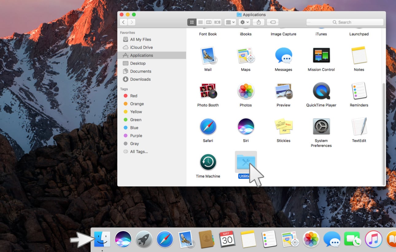 Abrir Utilitários no MAC