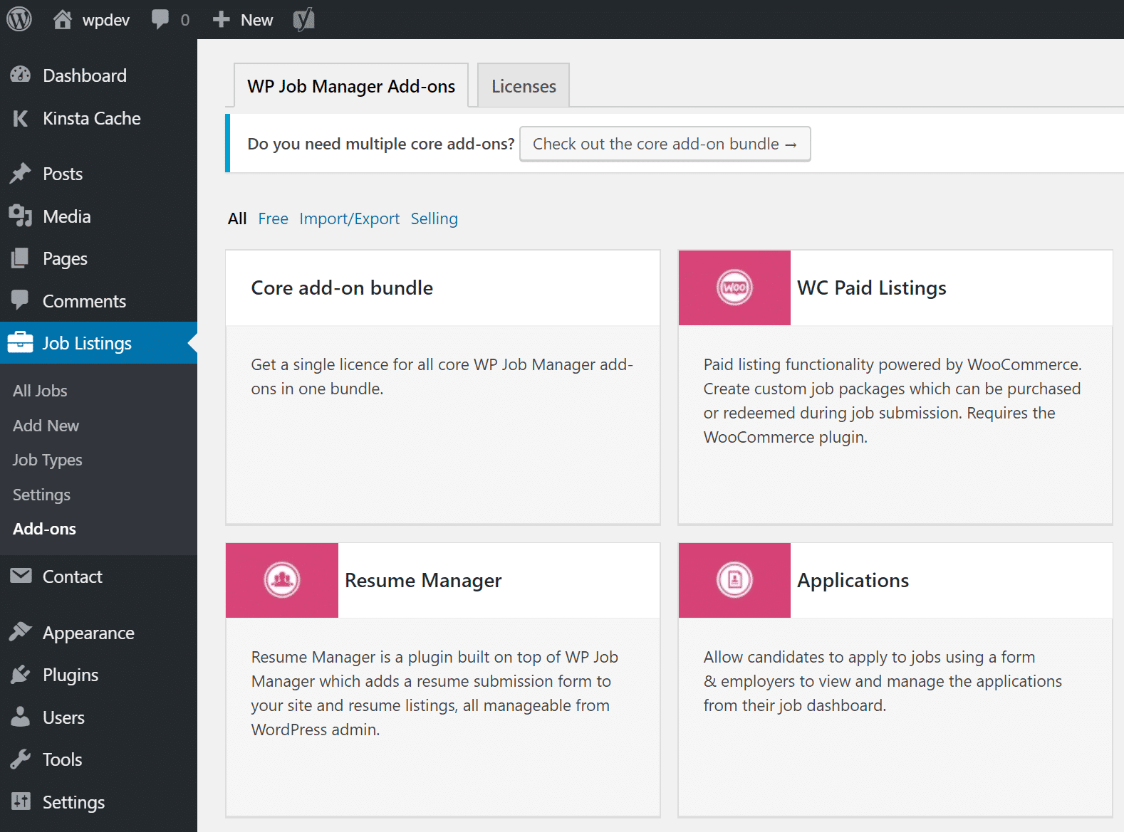 WP Job Board add-ons Complementos do WP Job Board