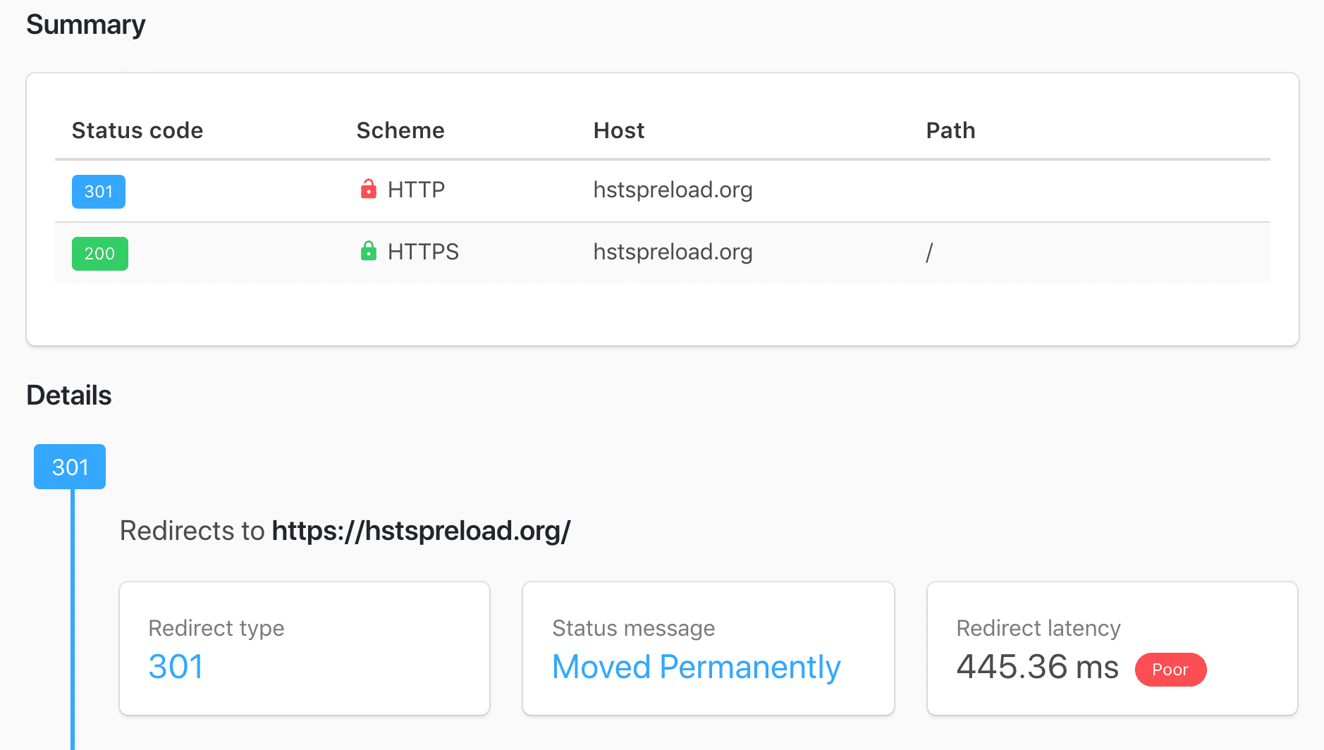 Redirecionamento 301 do HSTS