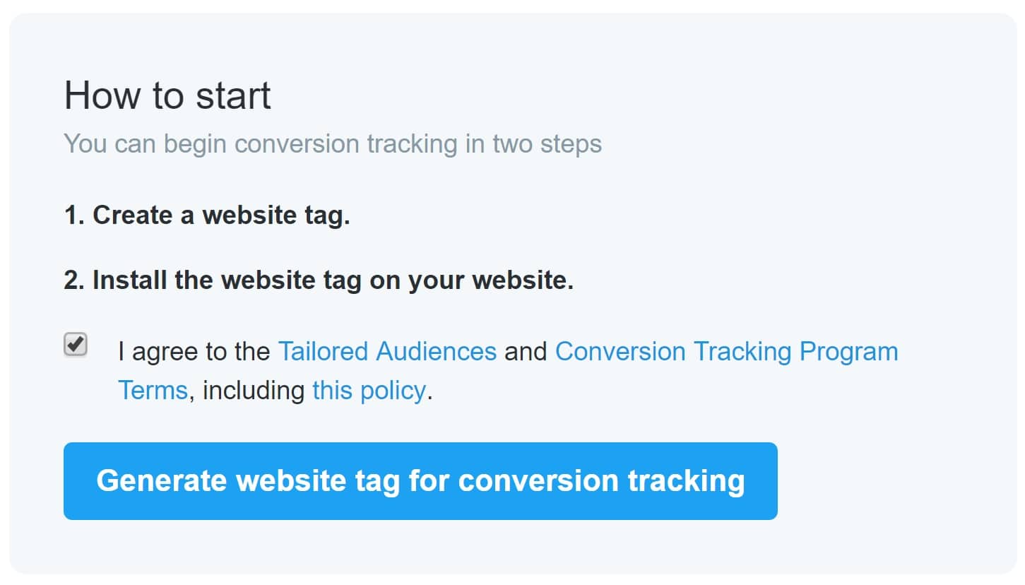 Create Twitter website tag Criar etiqueta do website no Twitter