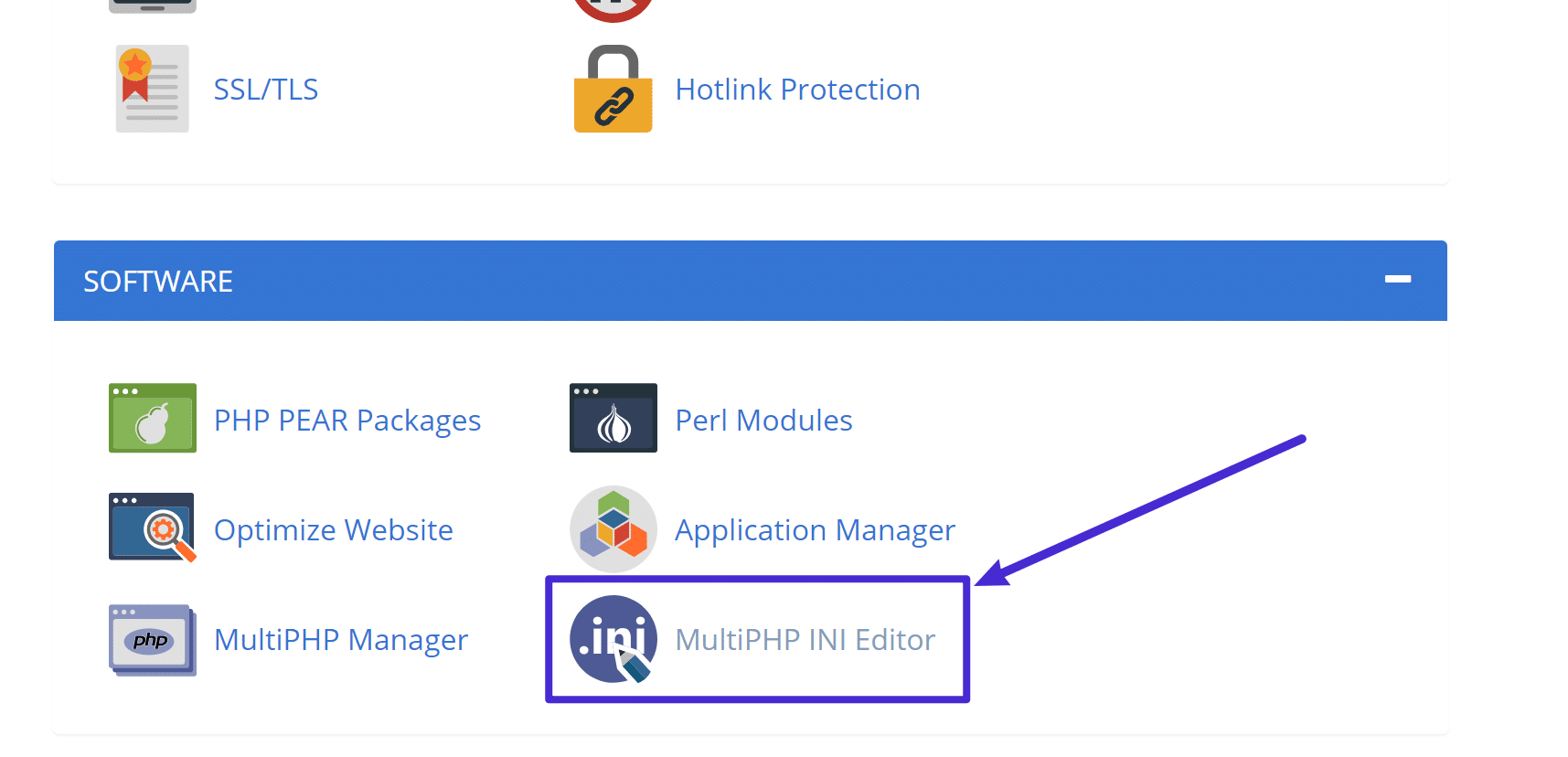 O MultiPHP INI Editor no cPanel