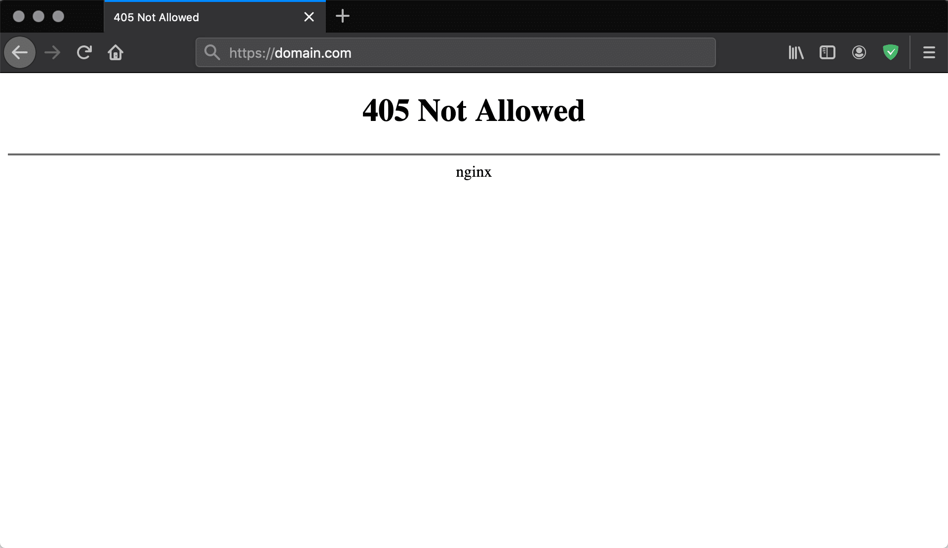 Erro 405 Não Permitido Nginx no Firefox
